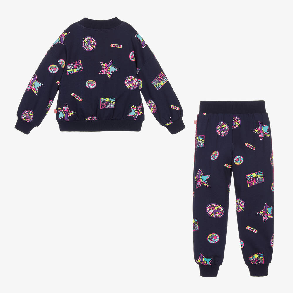 بيلي بلاش-بدلة رياضية قطن جيرسي لون كحلي للبنات | Childrensalon Outlet