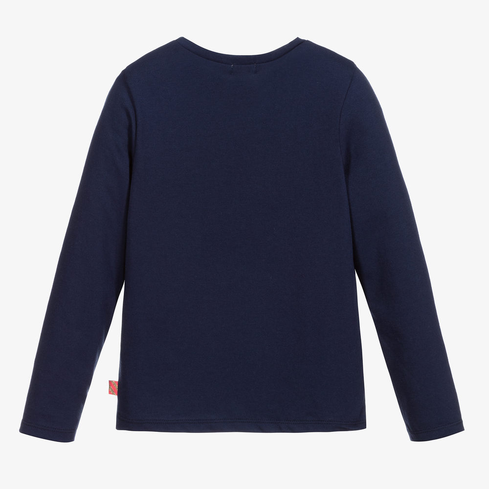 Billieblush-Girls Blue Cotton Top | Childrensalon Outlet