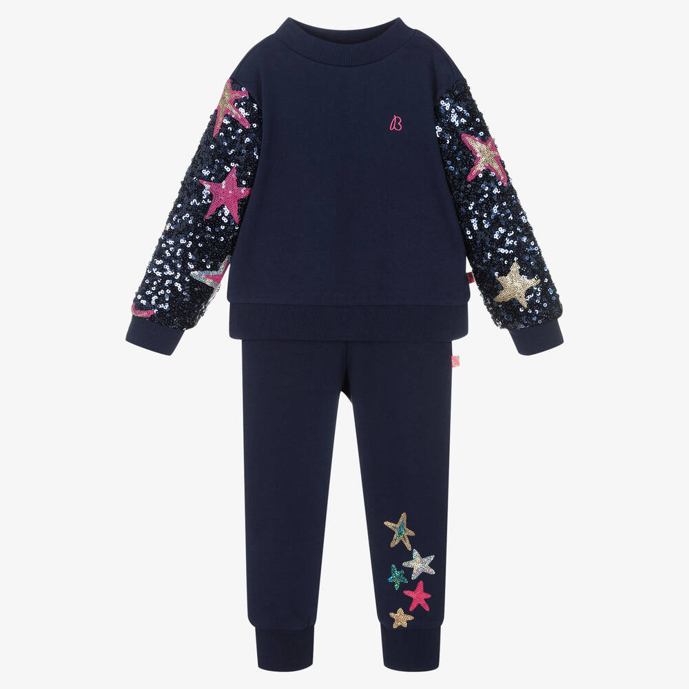 Billieblush - Girls Blue Cotton Tracksuit | Childrensalon