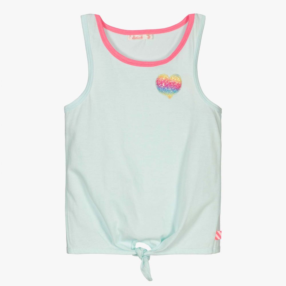 Billieblush - Girls Blue Cotton Vest Top | Childrensalon