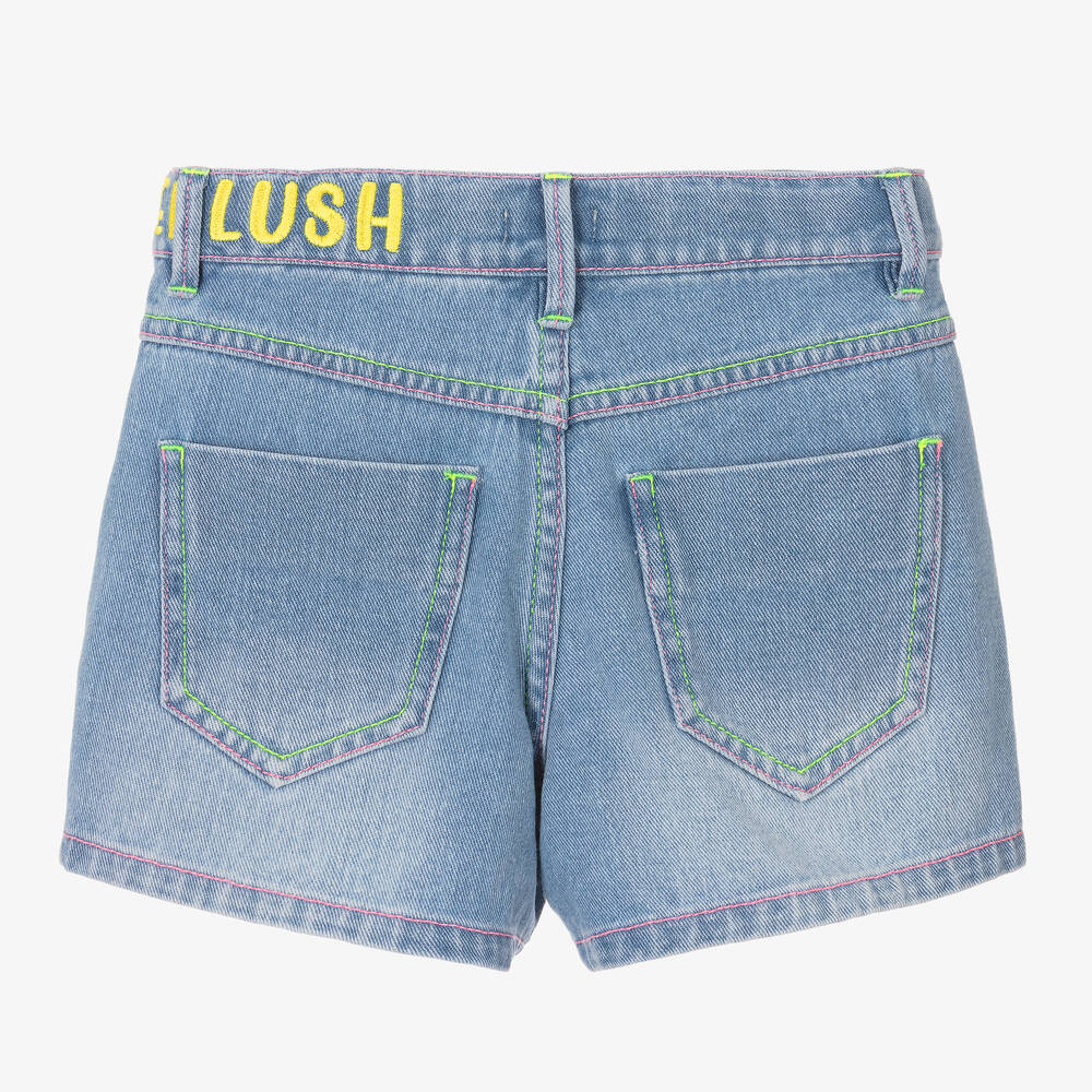 Billieblush-Girls Blue Denim Embroidered Shorts | Childrensalon Outlet