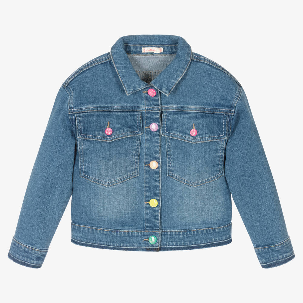 Billieblush - Голубая джинсовая куртка с единорогом | Childrensalon