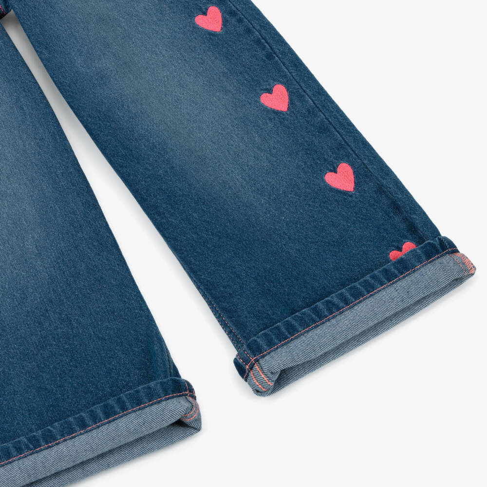 Billieblush-Джинсы с широкими штанинами и сердечками для девочек | Childrensalon Outlet