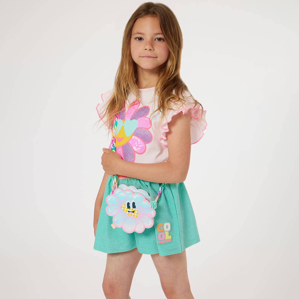 Billieblush-Girls Blue Glitter Shorts | Childrensalon Outlet
