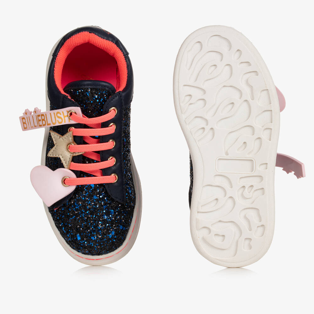 Billieblush Girls Blue Glitter Trainers Childrensalon Outlet