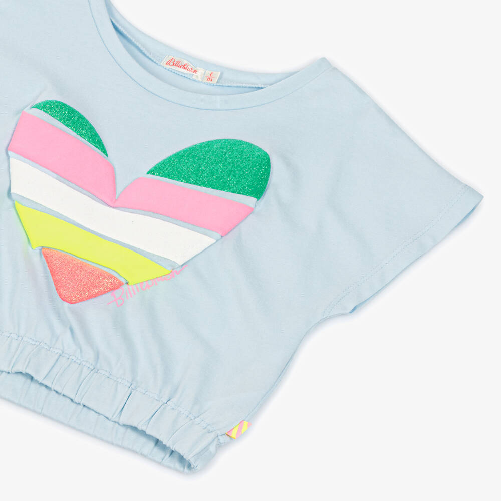 Billieblush-تيشيرت أزرق للبنات بنقشة قلب | Childrensalon Outlet