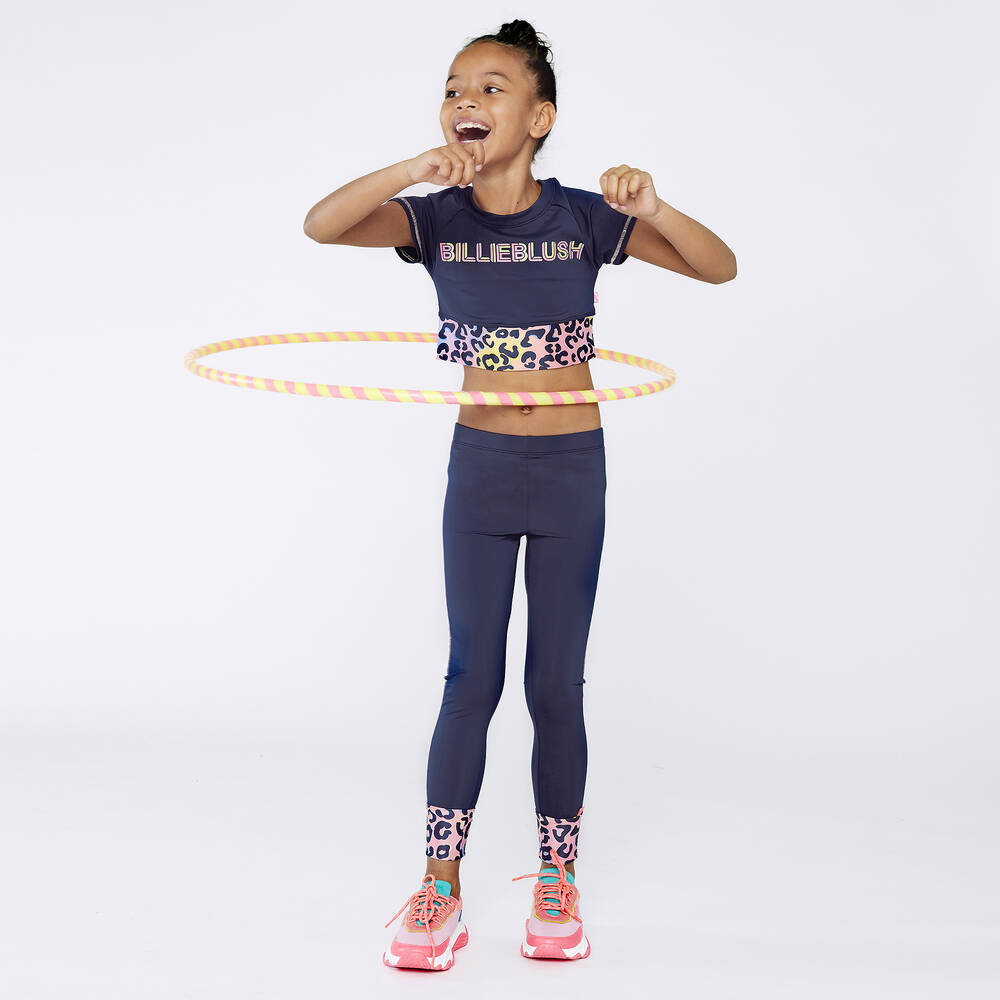 Billieblush-ليغنغز جيرسي لون كحلي للبنات | Childrensalon Outlet