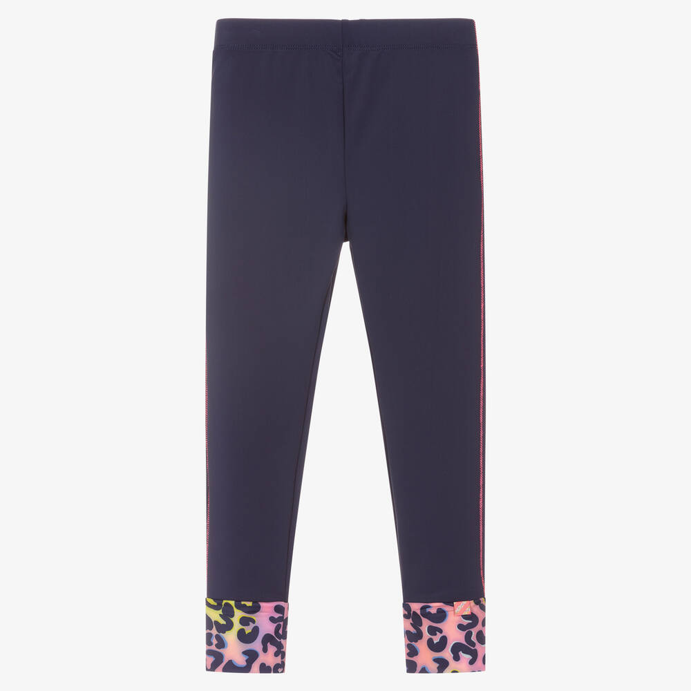 Billieblush Girls Blue Leopard Leggings Childrensalon Outlet