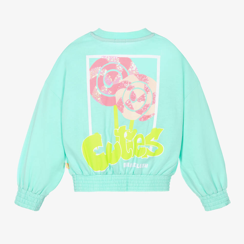 Billieblush-Girls Blue Lollypop Cotton Sweatshirt | Childrensalon Outlet