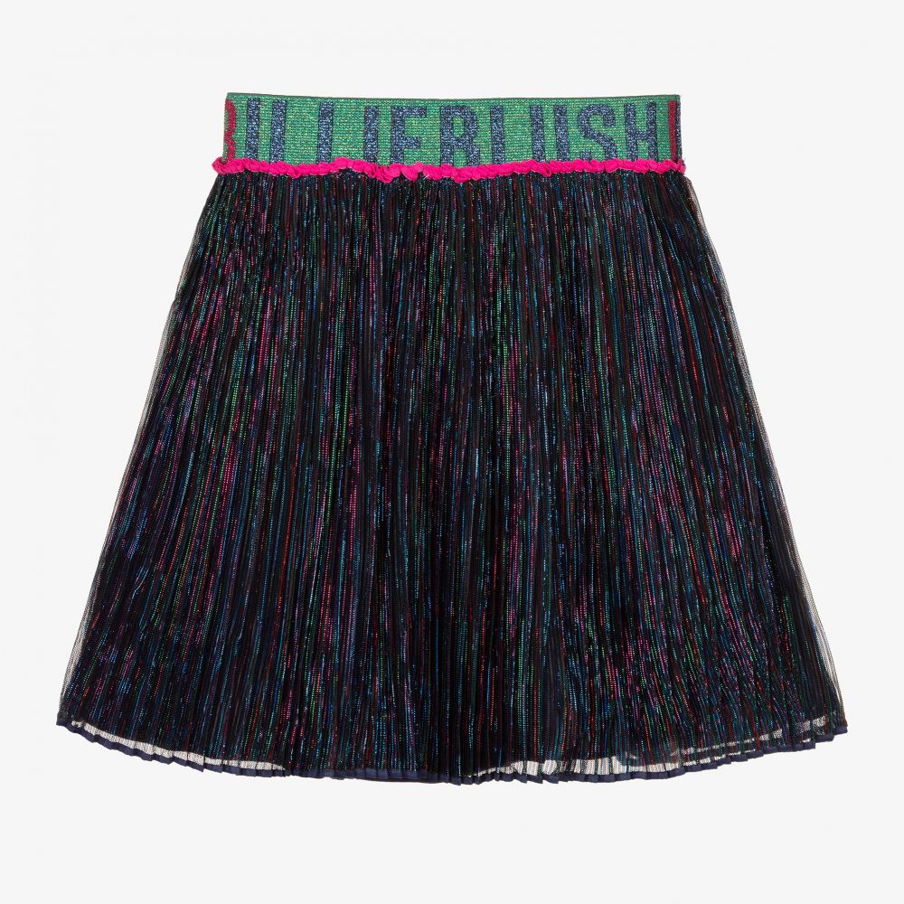 Billieblush-Girls Blue Lurex Pleated Skirt | Childrensalon Outlet