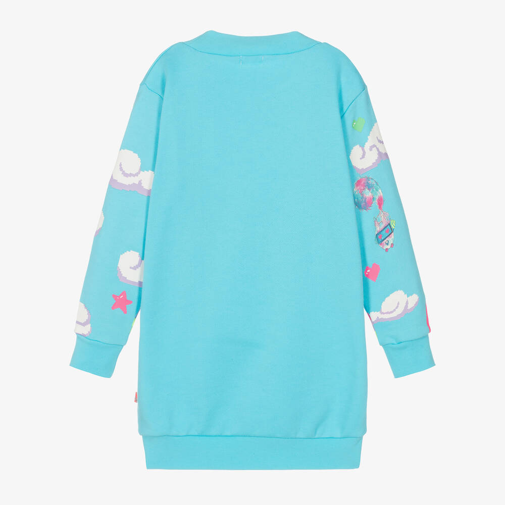 Billieblush-Girls Blue Metablush Sweatshirt Dress | Childrensalon Outlet