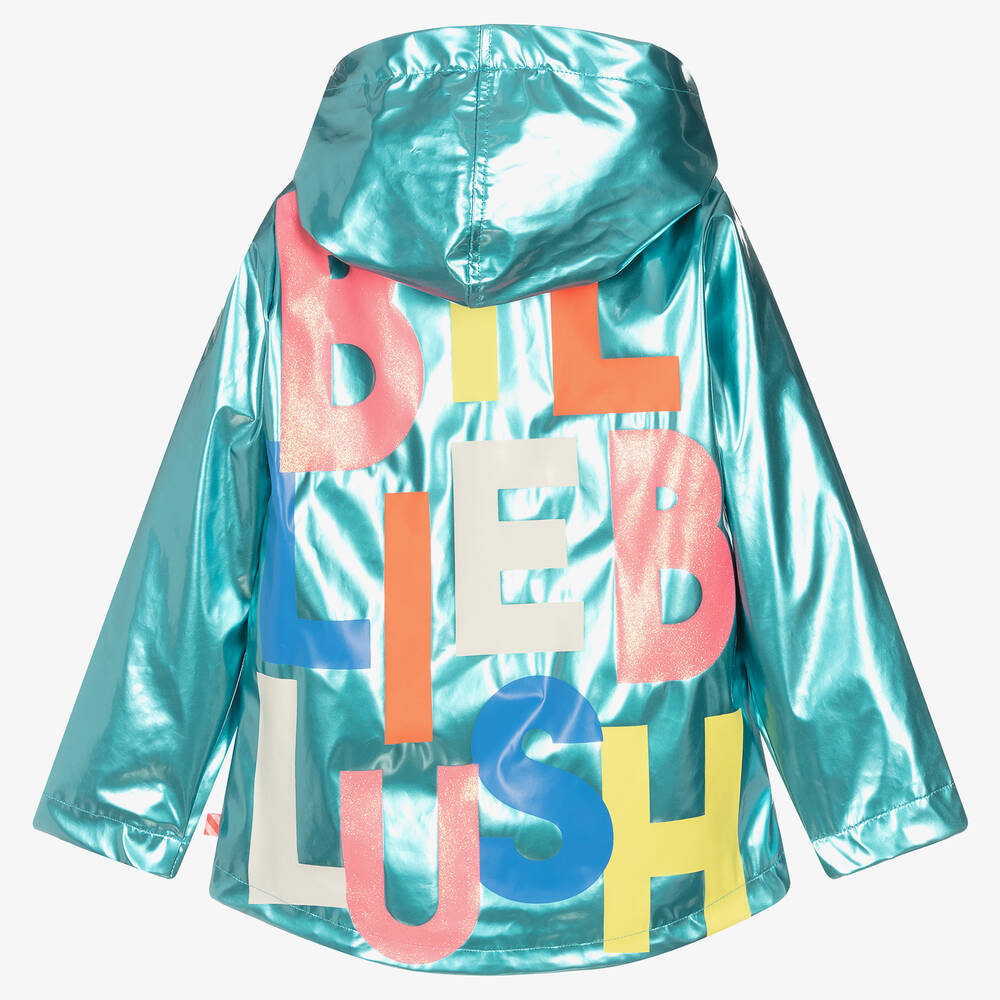 Girls metallic raincoat top