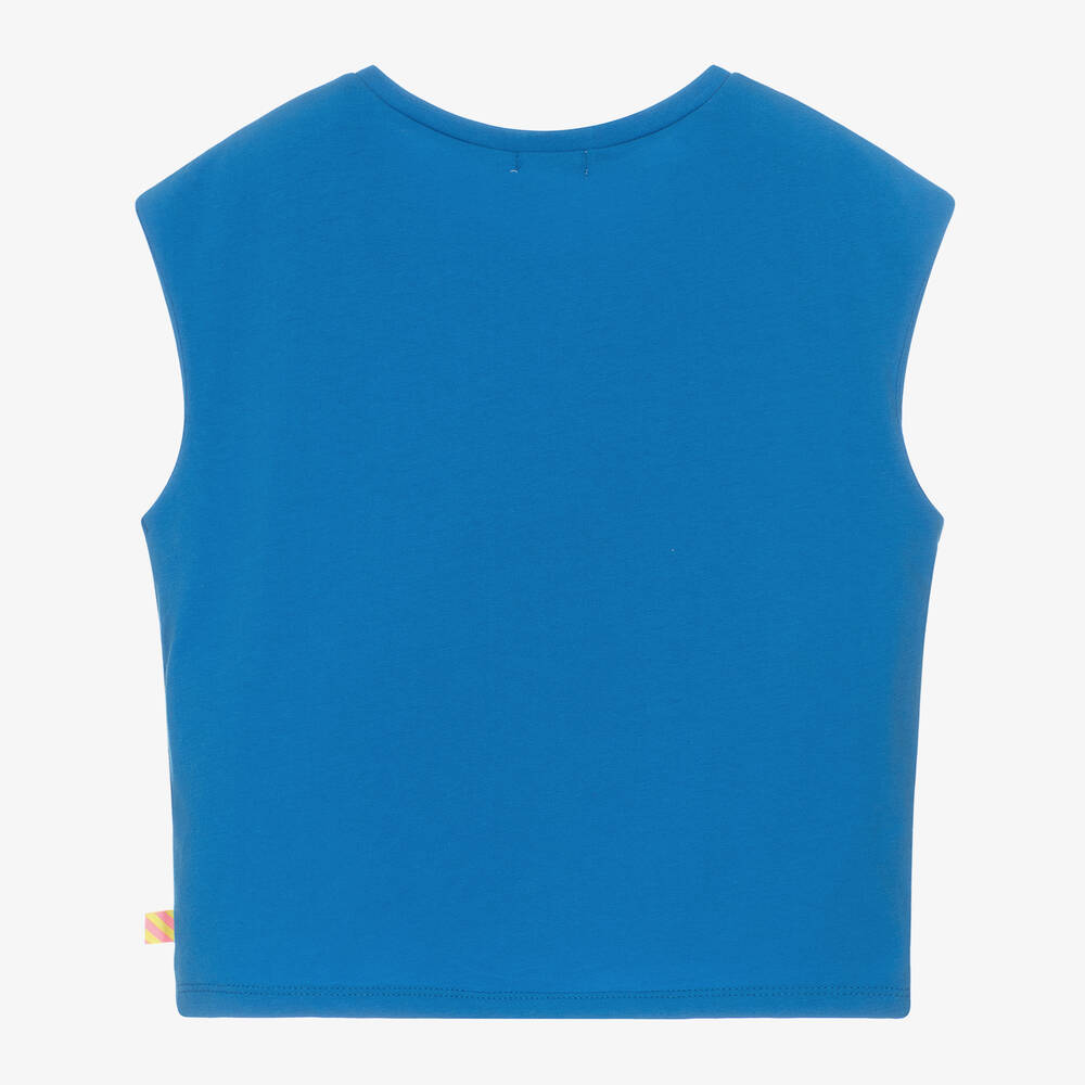 Billieblush-Girls Blue Organic Cotton Hearts T-Shirt | Childrensalon Outlet