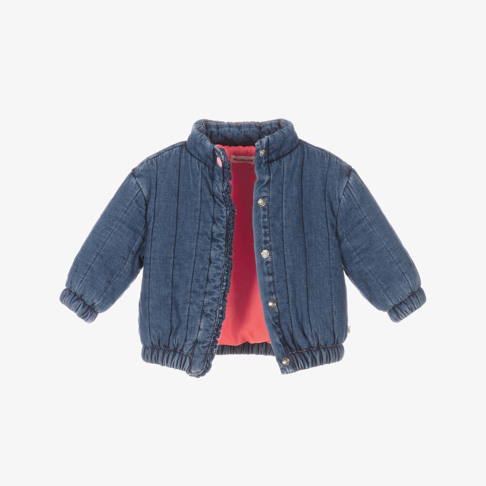Billieblush-Girls Blue Padded Denim Jacket | Childrensalon Outlet