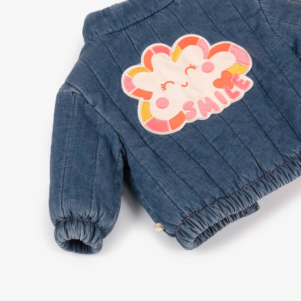 Billieblush-Girls Blue Padded Denim Jacket | Childrensalon Outlet