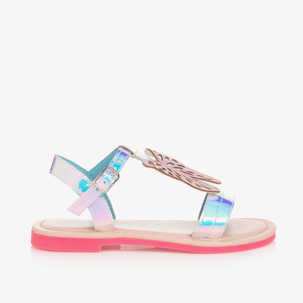 Billieblush-Girls Blue & Pink Butterfly Sandals | Childrensalon Outlet