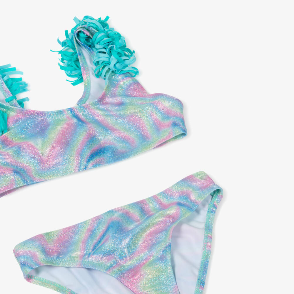 Billieblush-Girls Blue & Pink Glitter Bikini | Childrensalon Outlet