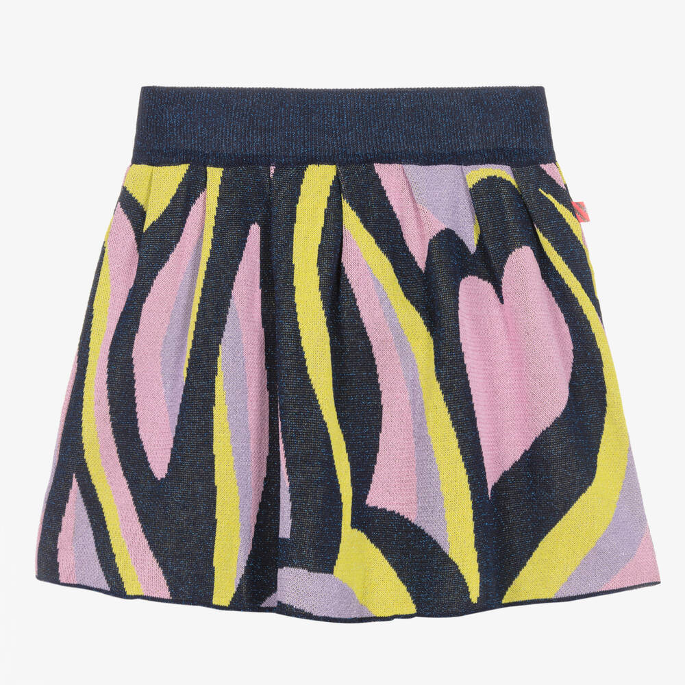 Billieblush - Сине-розовая трикотажная юбка с блестками | Childrensalon