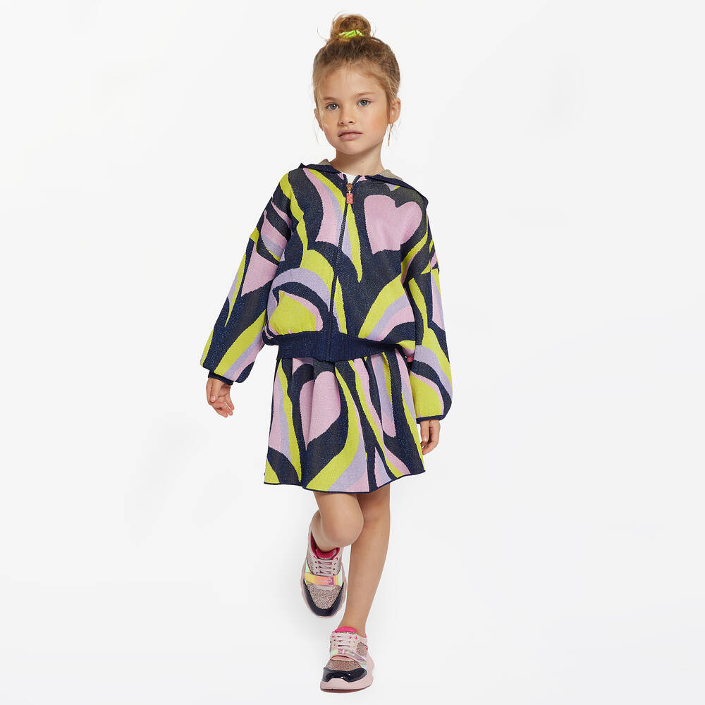 Billieblush-Girls Blue & Pink Glitter Knit Skirt | Childrensalon Outlet