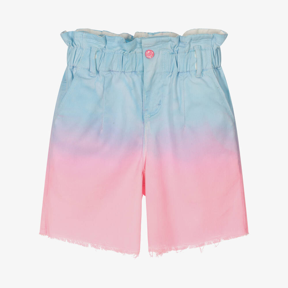 Billieblush - Girls Blue & Pink Paper Bag Shorts | Childrensalon