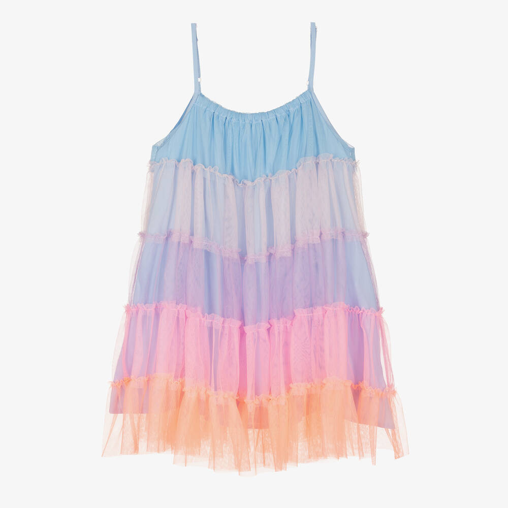 Billieblush - Розово-голубое платье из тюля | Childrensalon