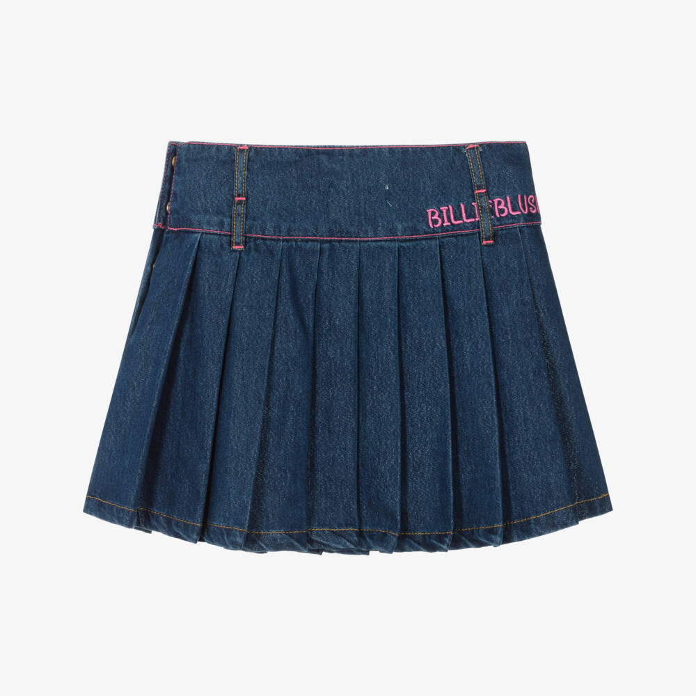 Billieblush-Girls Blue Pleated Denim Skirt | Childrensalon Outlet