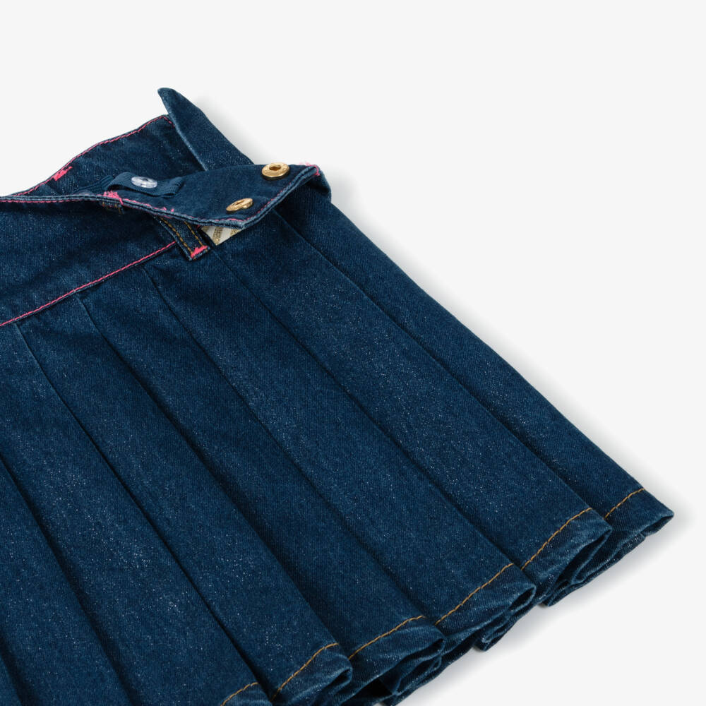 Billieblush-Girls Blue Pleated Denim Skirt | Childrensalon Outlet