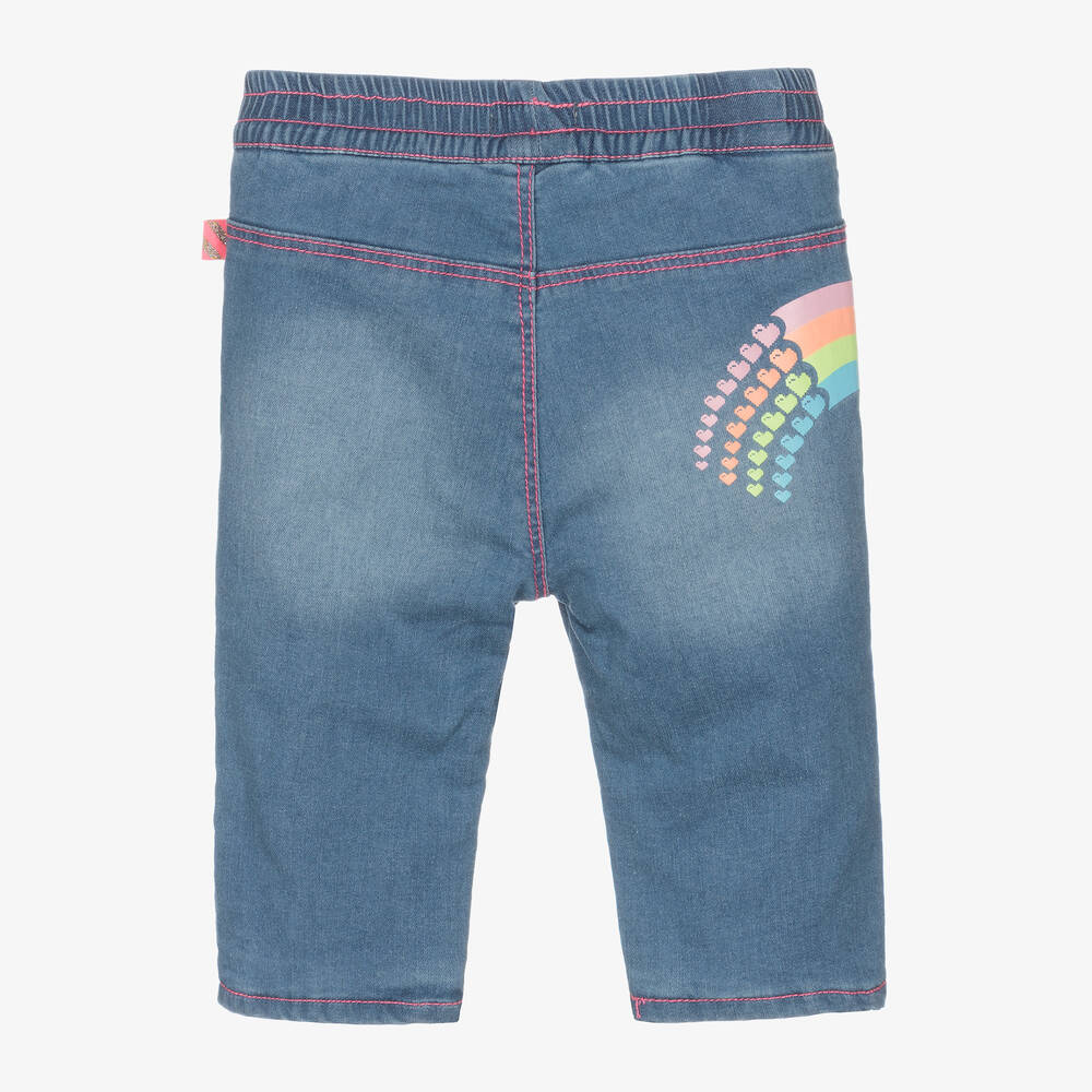 Billieblush-Girls Blue Rainbow Print Denim Jeans | Childrensalon Outlet