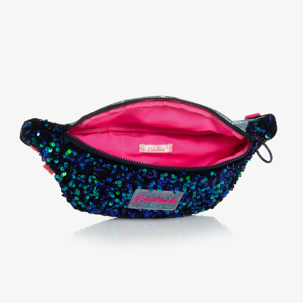 Girls Blue Sequin Belt Bag 33cm
