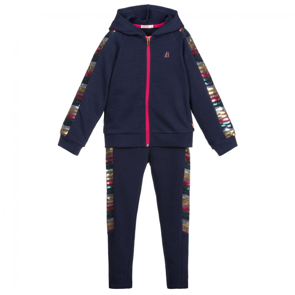 Billieblush-Girls Blue Sequin Tracksuit | Childrensalon Outlet
