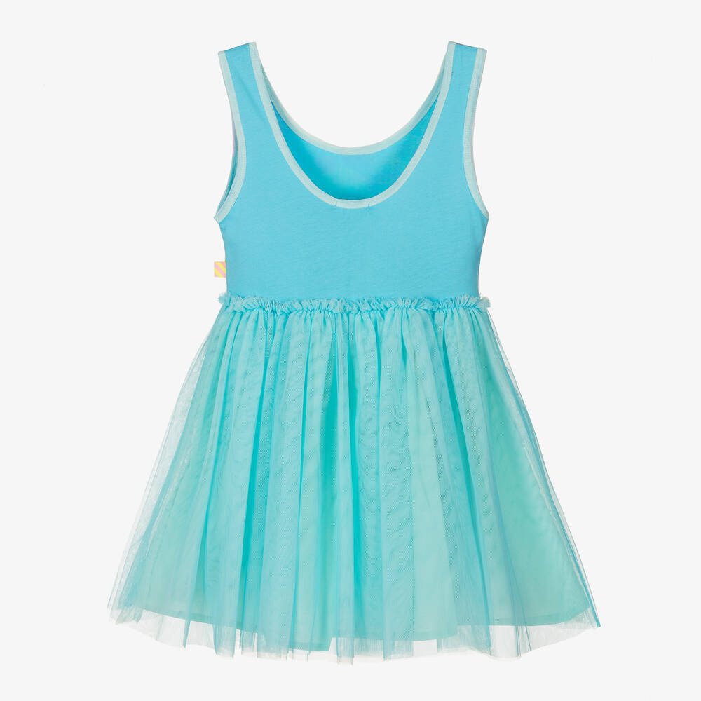 Billieblush-Girls Blue Sequin Tulle Dress | Childrensalon Outlet
