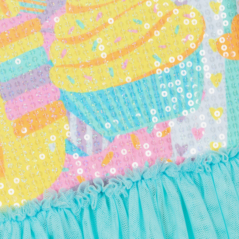 Billieblush-Girls Blue Sequin Tulle Dress | Childrensalon Outlet