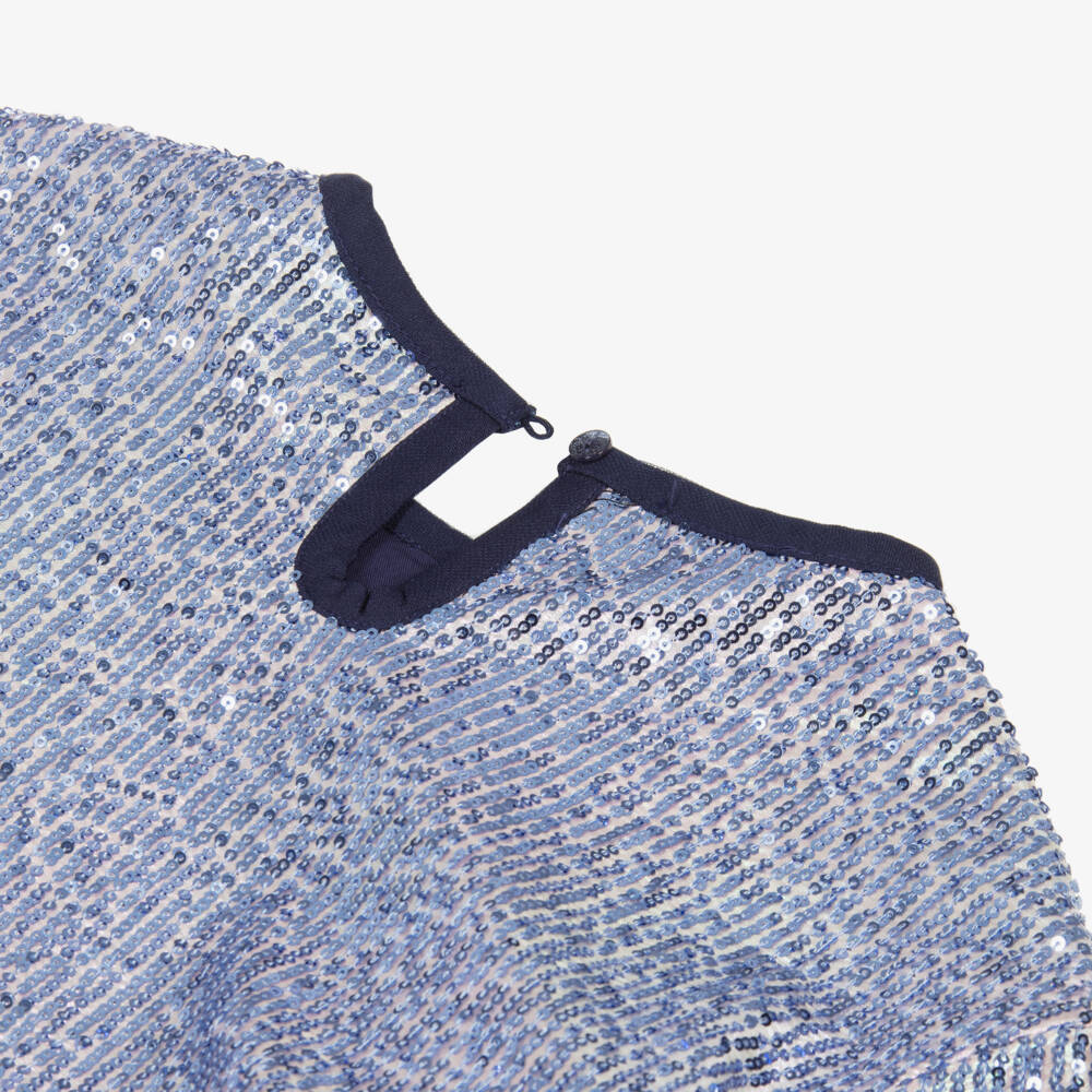 Billieblush-فستان تول أزرق براق للبنات | Childrensalon Outlet