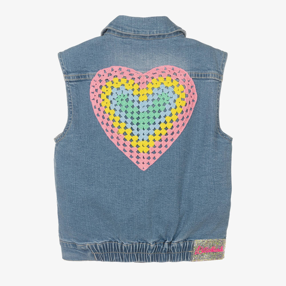 Billieblush-Girls Blue Sleeveless Denim Jacket | Childrensalon Outlet