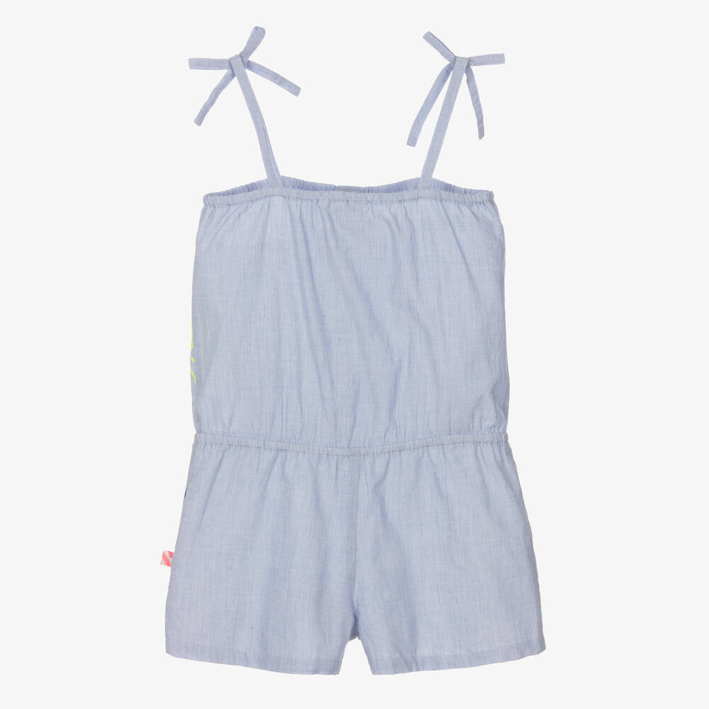 Billieblush-Girls Blue Sun Print Cotton Playsuit | Childrensalon Outlet