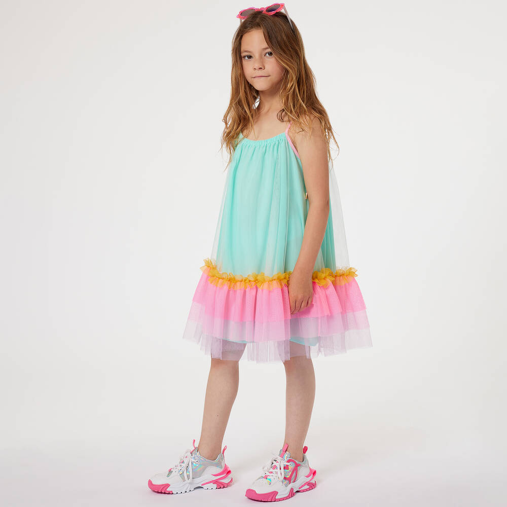 Billieblush Girls Blue Tulle Dress Childrensalon Outlet