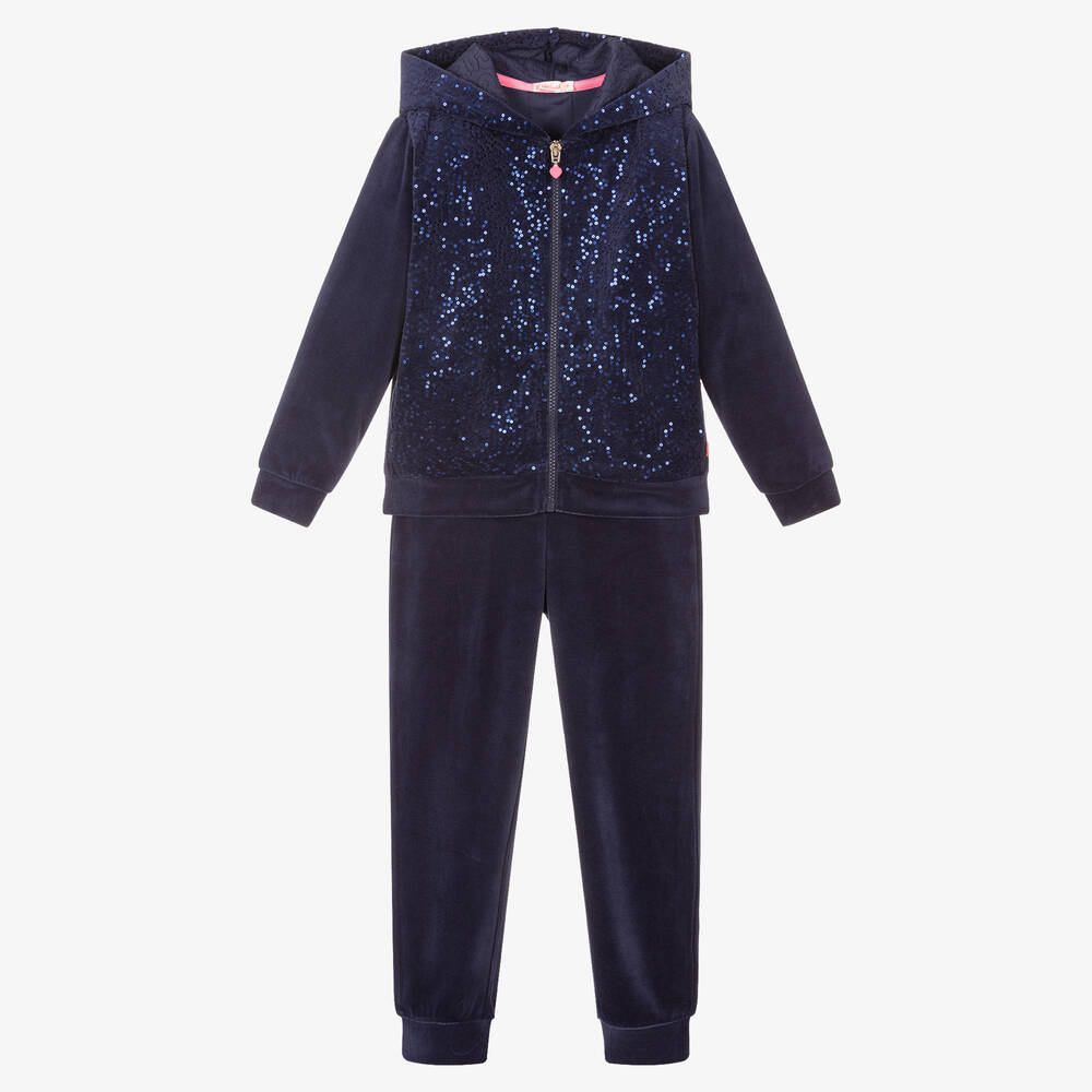 Billieblush - Blauer Velours-Trainingsanzug (M) | Childrensalon