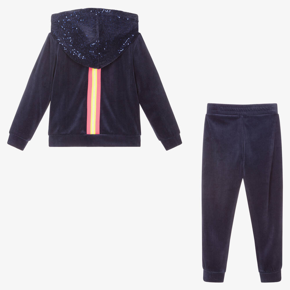Billieblush Girls Blue Velour Tracksuit Childrensalon Outlet