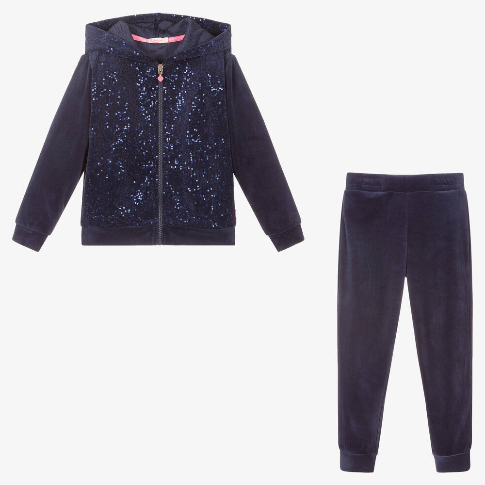 Girls navy blue tracksuit hot sale