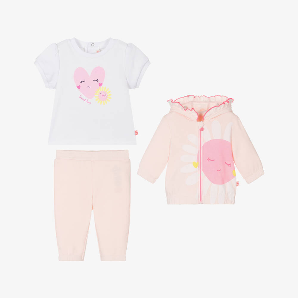 Billieblush-Girls' Blush Cotton Tracksuit Ensemble | Childrensalon Outlet