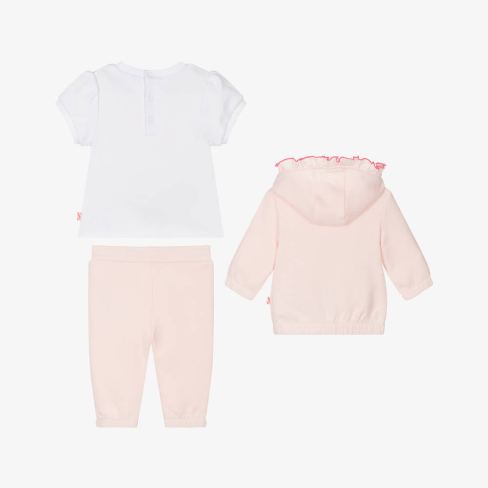 Billieblush-Girls' Blush Cotton Tracksuit Ensemble | Childrensalon Outlet