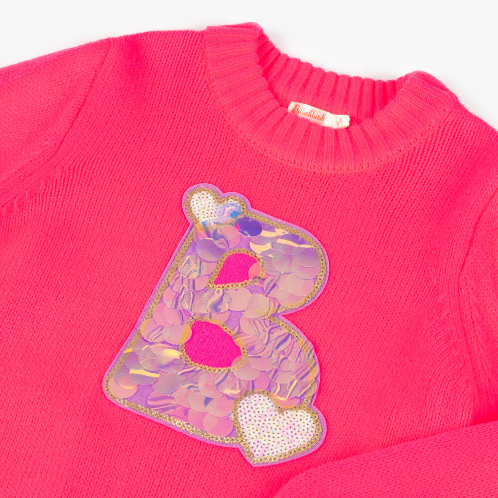 Billieblush-Girls Bright Pink Knit Dress | Childrensalon Outlet