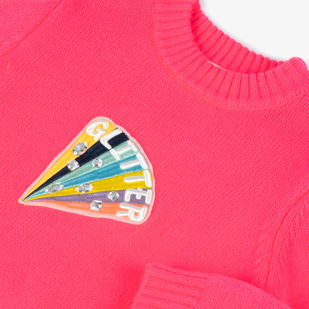 Billieblush-بلوفر لون زهري نيون للبنات | Childrensalon Outlet