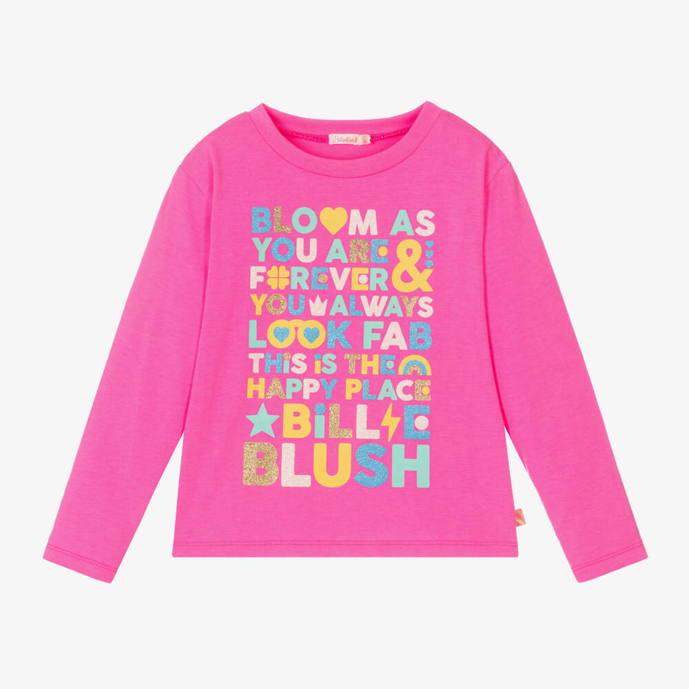 Billieblush-Girls Bright Pink Slogan Top | Childrensalon Outlet