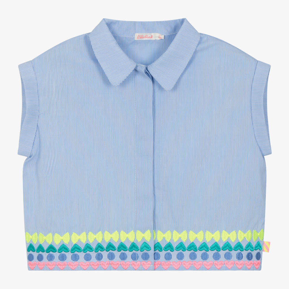 Billieblush-Классическая полосатая блузка синего цвета для девочек | Childrensalon Outlet