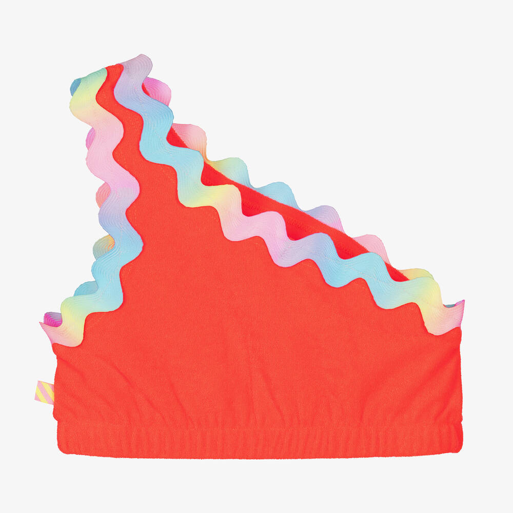 Billieblush-Girls Coral Orange One Shoulder Top | Childrensalon Outlet