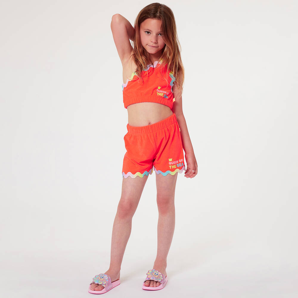 Billieblush-Girls Coral Orange One Shoulder Top | Childrensalon Outlet