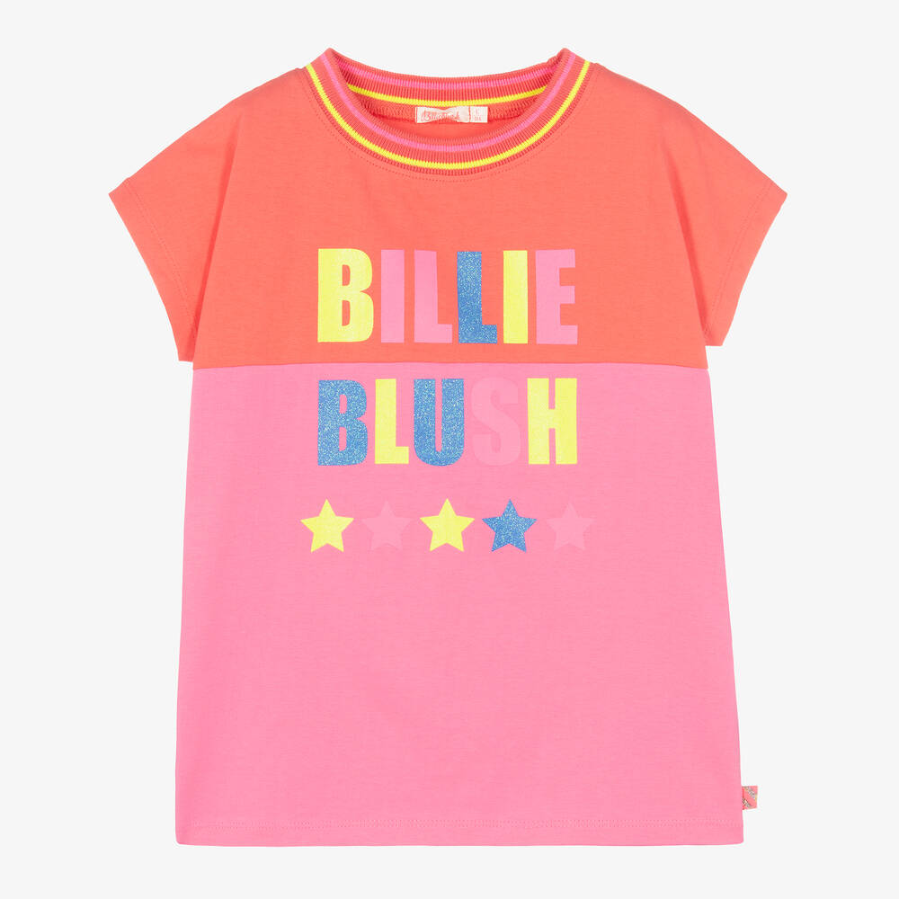 Billieblush-تيشيرت قطن لون زهري مرجاني للبنات | Childrensalon Outlet