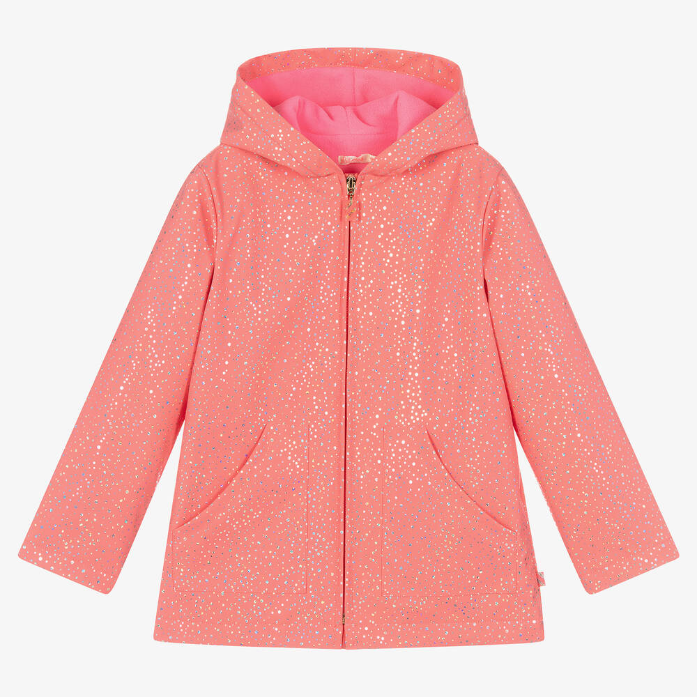 Billieblush - Girls Coral Pink Raincoat | Childrensalon