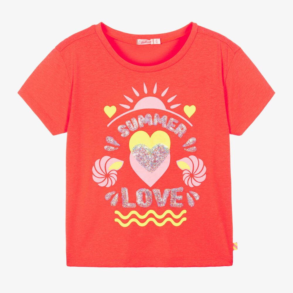 Billieblush-Футболка с коралловым блеском для девочек | Childrensalon Outlet